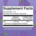 MaryRuth's Organic Toddler Liquid Iron Supplement, Sugar Free, Vegan, 2 oz | Ferrochel, Sugar Free, Vegan, Non-GMO, Gluten Free