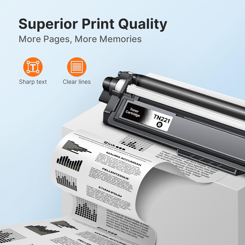 E-Z Ink TN221 TN225 Compatible for Brother TN-221 TN-225 Toner Cartridges