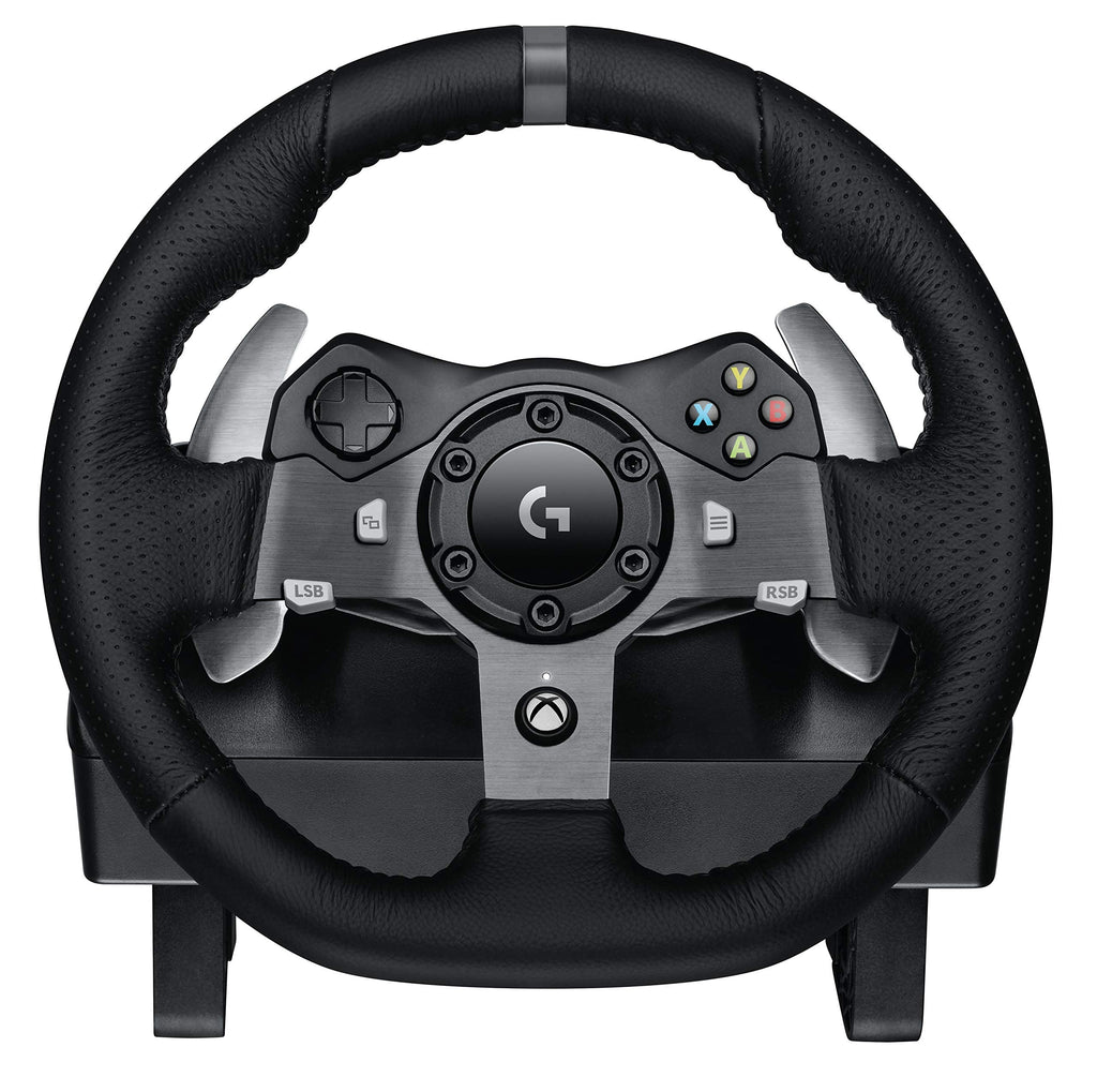 Buy now Logitech Driving Force G920 Steering Wheel and Pedals, 941-000123 (Steering Wheel and Pedals f/PC and Xbox One) (Renewed) at indiglob india