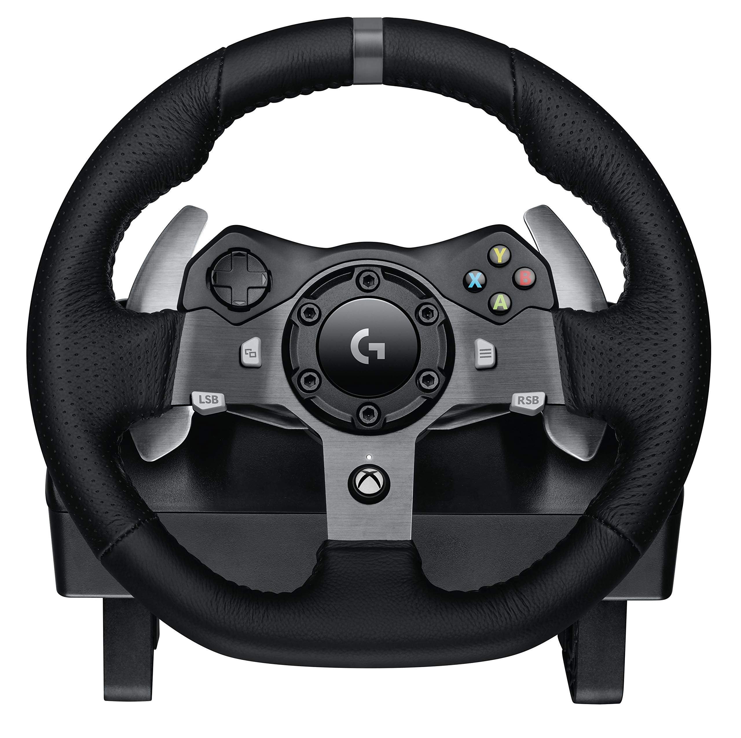 Buy now Logitech Driving Force G920 Steering Wheel and Pedals, 941-000123 (Steering Wheel and Pedals f/PC and Xbox One) (Renewed) at indiglob india
