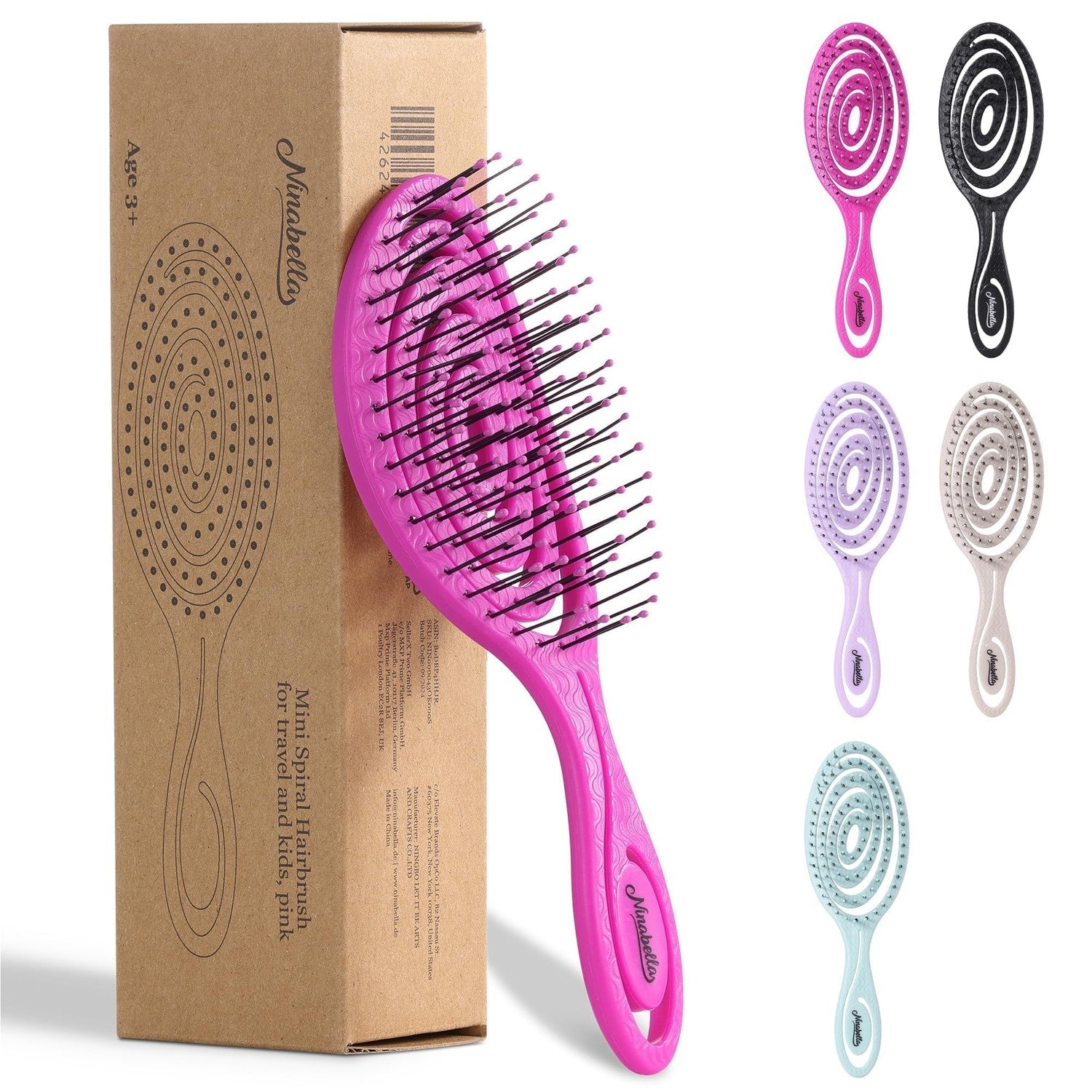 Buy now Ninabella Detangle Hair Brush for Women & Men - Does not Pull - Straightening Brushes for Straight & Curly Hair - Unique Spiral Detangling Hairbrush - Green at indiglob india