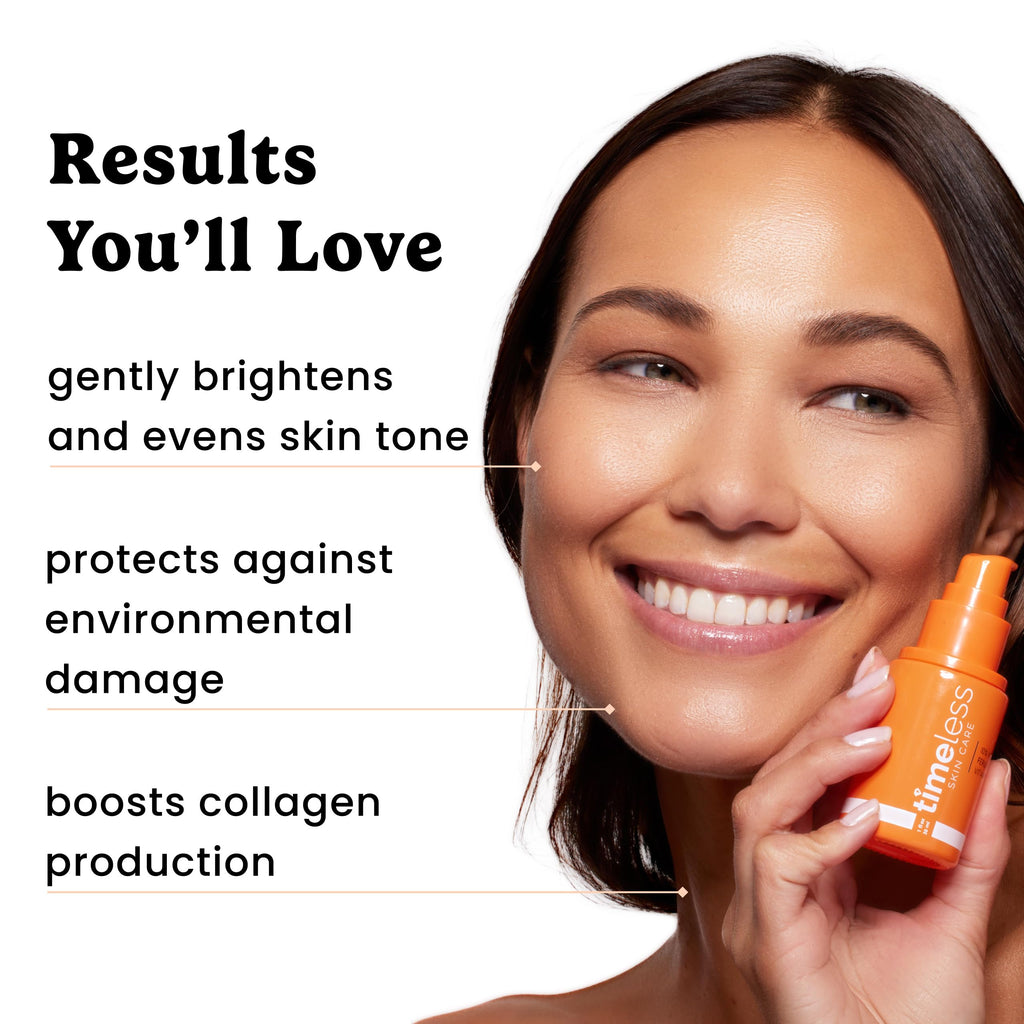 Timeless 10% Vitamin C + E Ferulic Acid Serum, Vegan, 1.7 fl oz | Ferulic Acid Face Serum for Dull Skin, Advanced Skincare Formula, Brightening, Antioxidant-Rich, Gentle and Vegan