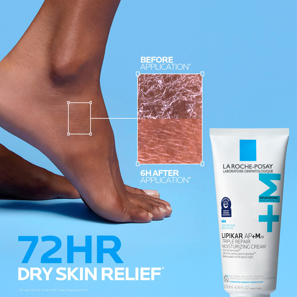 La Roche-Posay Lipikar AP+MAX Triple Repair Moisturizing Body Cream | Face & Body Lotion for Dry Skin with Shea Butter & Niacinamide | Gentle Moisturizer for Very Dry, Rough & Sensitive Skin