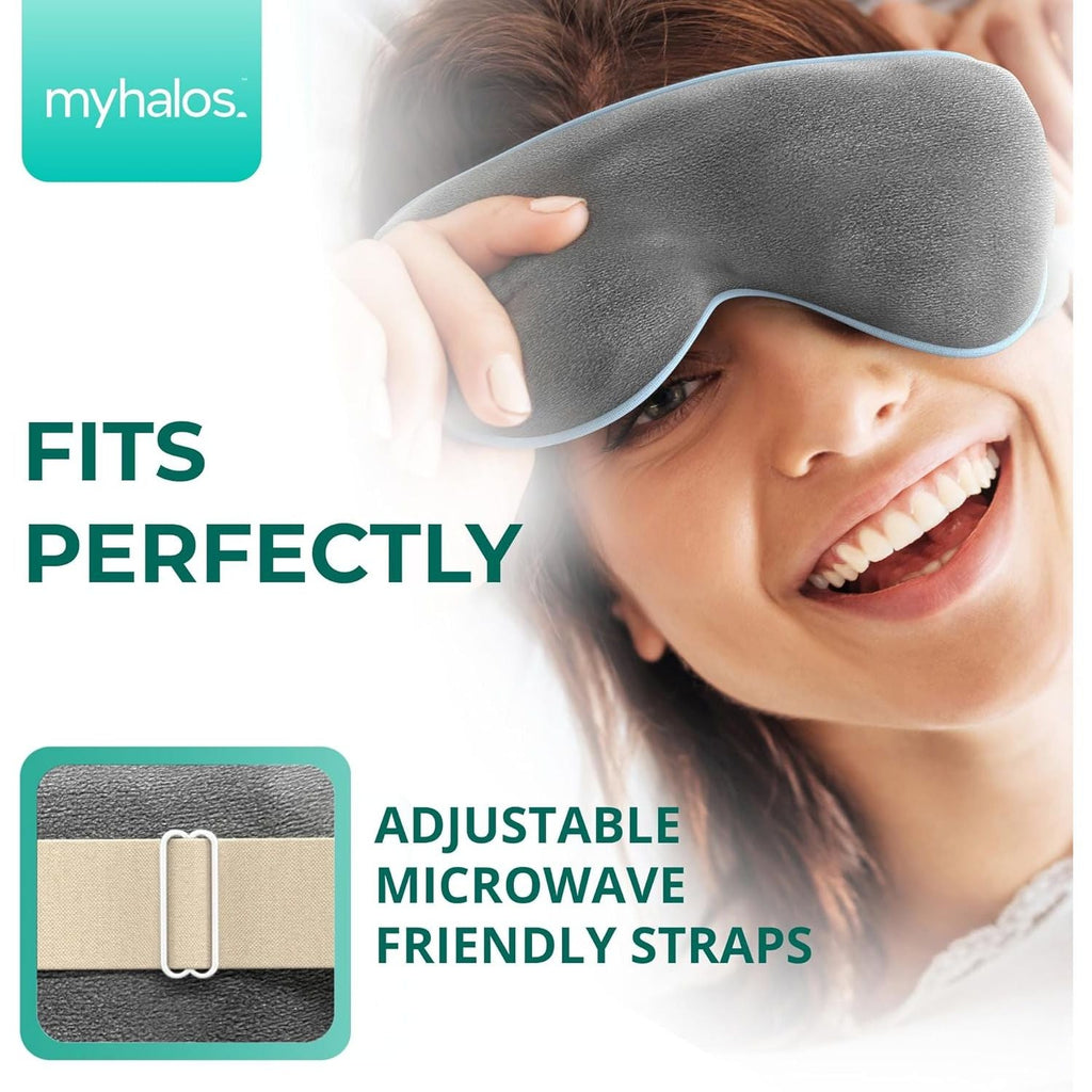 Buy now MyHalosÂ® Eye Mask for Dry Eyes - Steam Warm Compress for Eyes - Remove Styes, Chalazion Therapy Warming and Heating Pad Hot Compress - Moist Heat Mask for Blepharitis & MGD at indiglob india