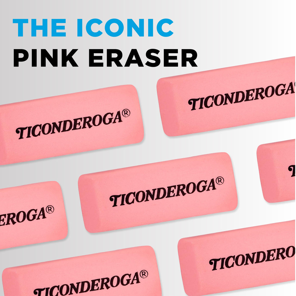 Ticonderoga Wedge Erasers, Pink, 3 Count