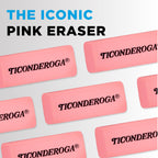 Ticonderoga Wedge Erasers, Pink, 3 Count