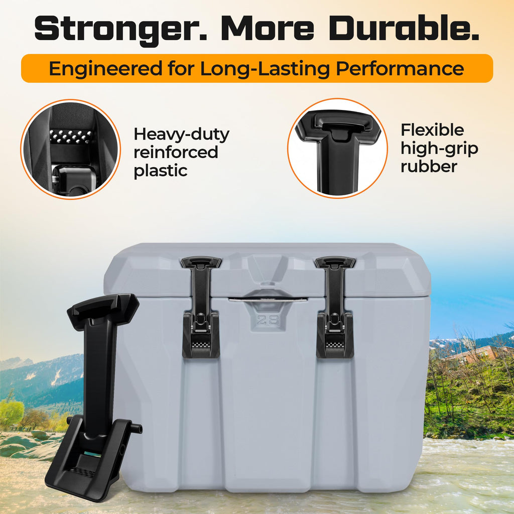 Jmoe USA Replacement Cooler Latches Compatible with Lifetime Coolers, Improved Rubber and Polymer Material | Lid Latch Set for Hard-Sided Cooler (2-Pack)