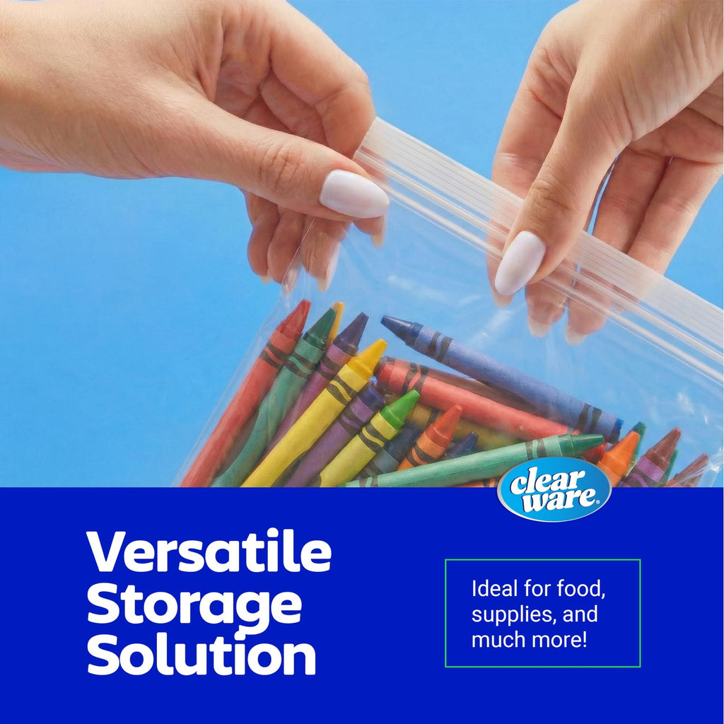 Clearware Zip N' Seal Bags - Variety Pack, 325 Bags - 150 Sandwich Bags, 75 Quart Bags, 50 Gallon Storage Bags, 50 Freezer Gallon Bags, For Food Storage, Freezer Bags, BPA Free