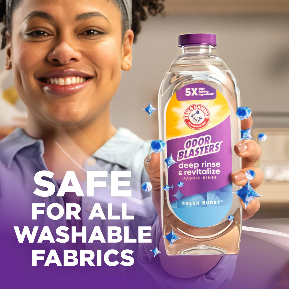 ARM & HAMMER Odor Blasters Fabric Rinse, Fresh Burst Scent, 50 Fl Oz