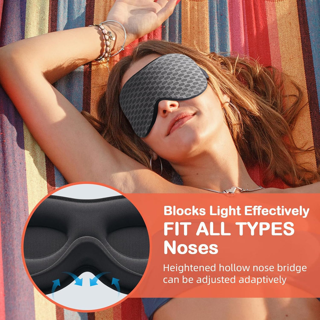 Buy now INNELO 3D Contoured Sleep Mask for Side Sleepers, 100% Light Blocking Sleeping Mask for Men & Women, Soft, No Pressure on Eyes, Airplane Blindfold for Travel, Night Eye Cover for Nap, Yoga, Grey at indiglob india