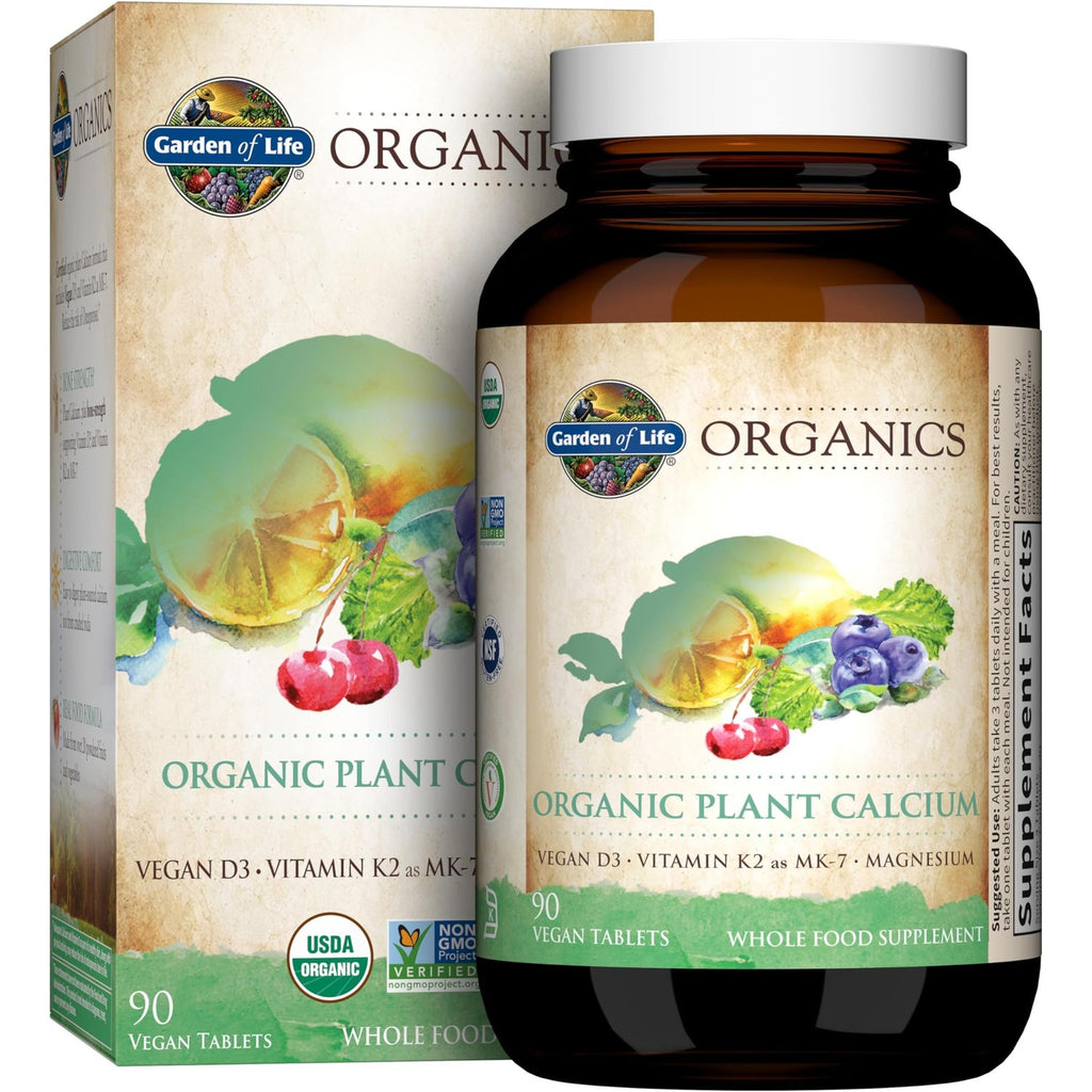 Garden of Life Calcium Supplement with Magnesium & Organic Vitamin D3 K2, Made from Whole Foods, Gluten-Free, 90 Count | Magnesium & Vitamin D3 K2, Made from Whole Foods, Gluten-Free