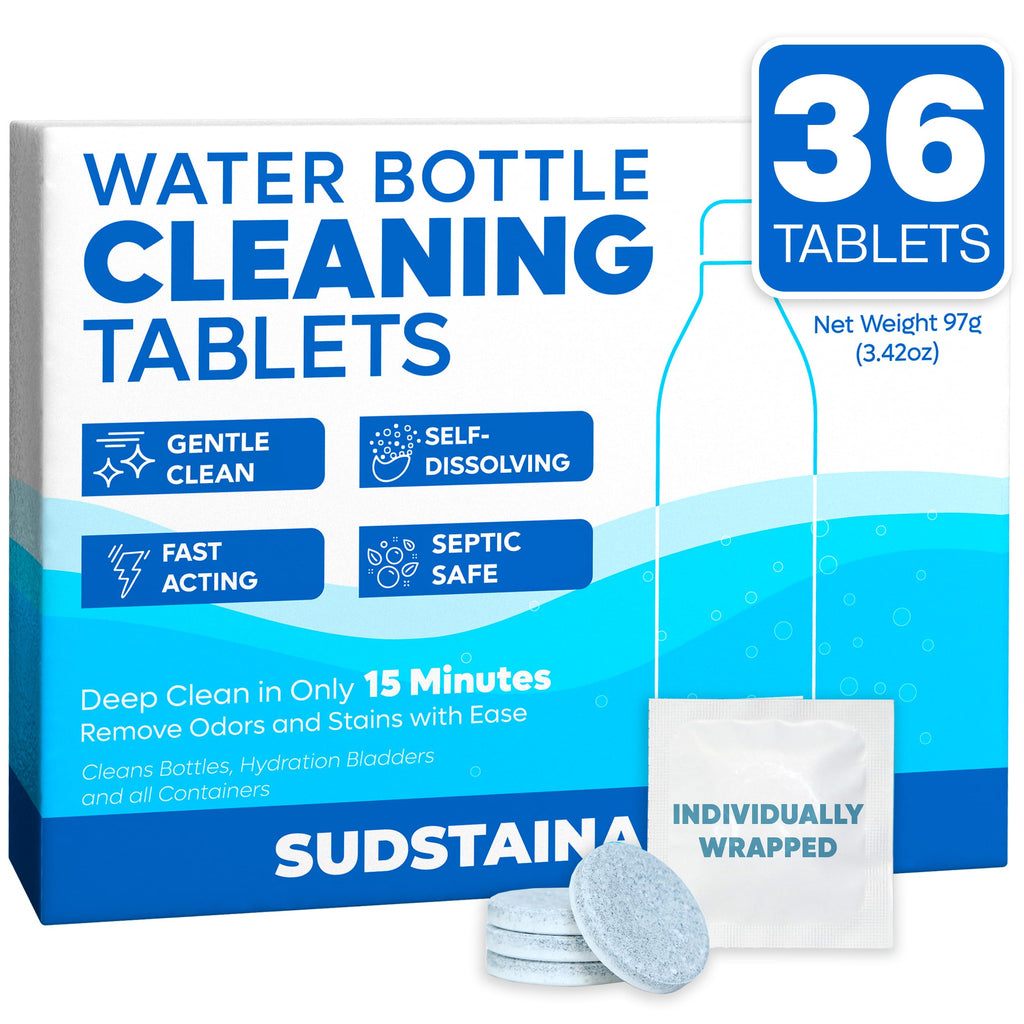 Sudstainables Water Bottle Cleaner Tablets, 36 Count