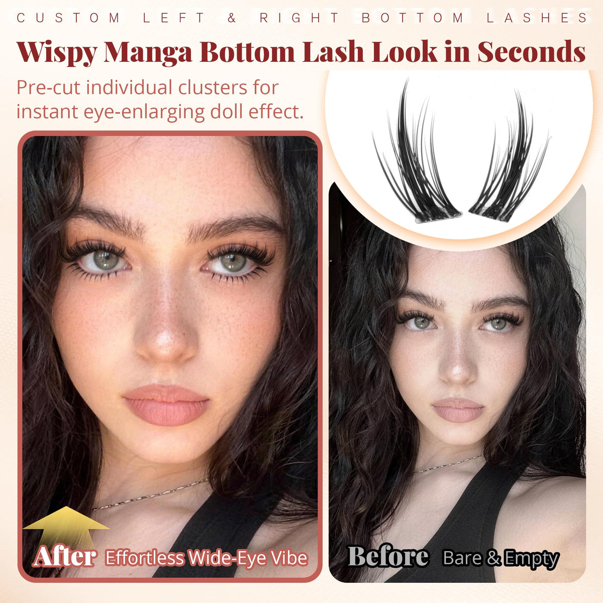 Discover 100% genuine Calphdiar Bottom Lash Clusters for an effortless wide-eye effect, enhancing your natural beauty.