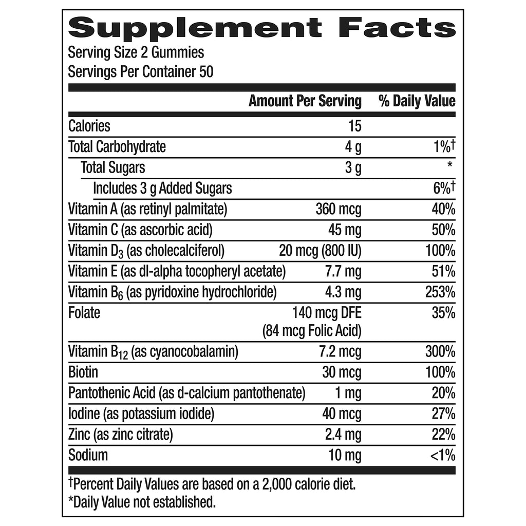 Centrum MultiGummies for Men 18 and Over, 100 Count | Contains Vitamin D3, B Vitamins and Antioxidants, Gluten Free, Non-GMO Ingredients, GLP-1 Support