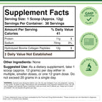 Collagen Peptides Powder, Type I, II + III, Skin, Hair + Joint, 16 oz | Skin, Hair, Nail + Joint Supplement, Types I, II + III, 11g Protein + 0g Carbs (Keto), Grass-Fed, Truly Unflavored
