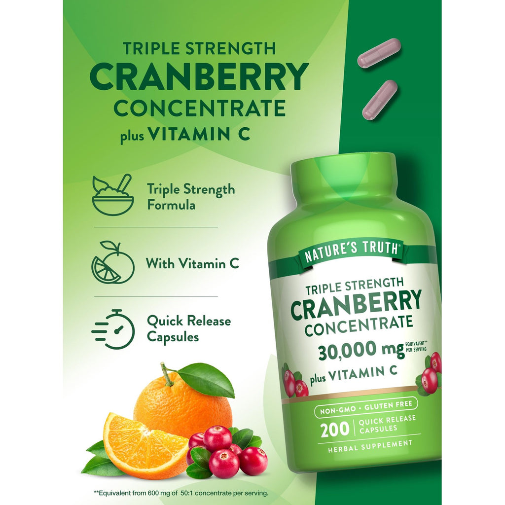 Nature's Truth Cranberry Concentrate Pills | Plus Vitamin C
