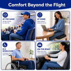 Airplane Seat Cushion, Air-Cell Travel Cushion for Long Flights, Inflatable Portable Seat Pad with Built-in Pump for Air Travel, Car, Office Chair and Wheelchair