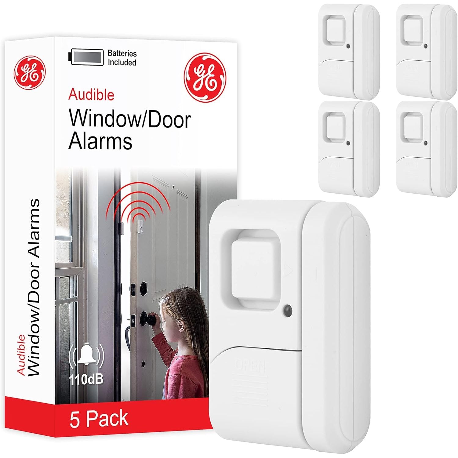 Buy now GE Personal Security Window and Door Alarm, 2 Pack, DIY Protection, Burglar Alert, Wireless Chime/Alarm, Easy Installation, Home Security, Ideal for Home, Garage, Apartment and More, White, 45115 5 Pack 5 Pack at indiglob india