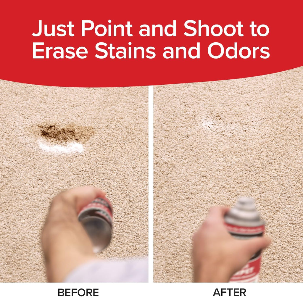 Bull Shot Carpet Spot & Stain Remover, AS SEEN ON TV, Made In USA, Just Point & Spray, Stain-Lifting Foam-Action, Pet Stains & Odors, Coffee, Soda, Wine, Stains, 2 Pack