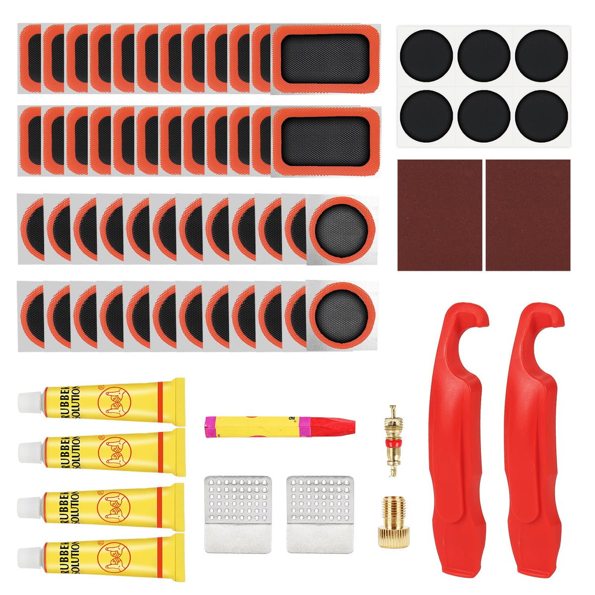 80pcs Bike Tire Repair Kit, Self-Adhesive Bike Tire Patch Kit