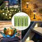 Rechargeable Solar AA 1000mAh Batteries for Outdoor Solar Lights
