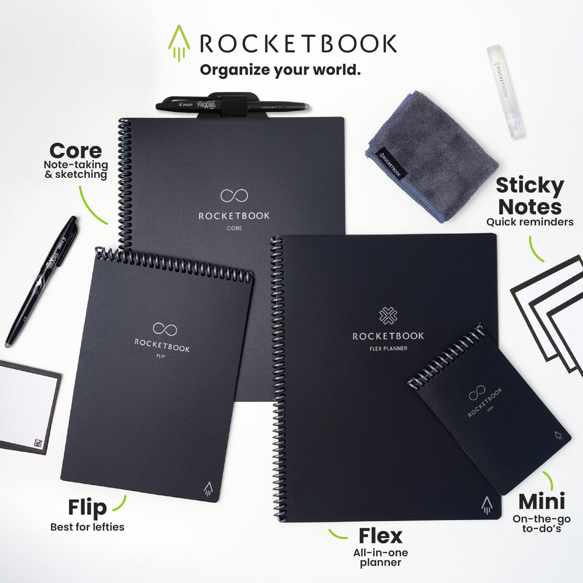 Rocketbook Accessory Kit, Compatible with Rocketbook Notebooks & Planners