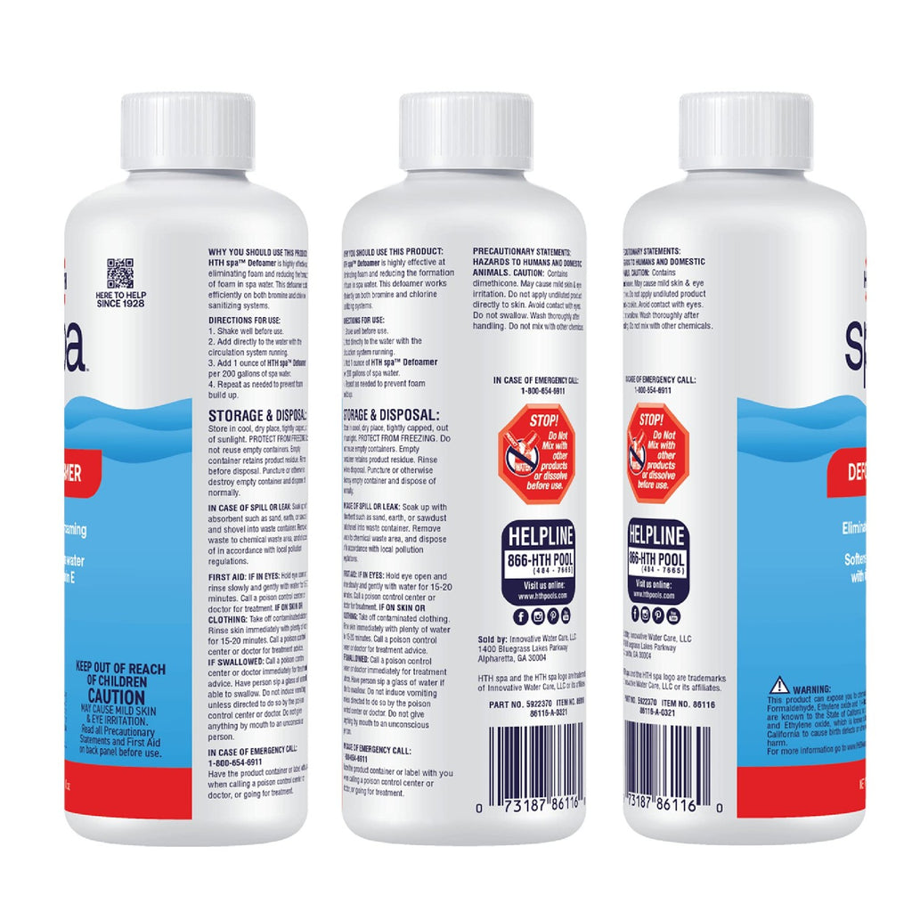 HTH Spa 86116, Defoamer, 16 oz