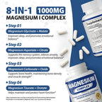 1000mg Magnesium Complex for Women & Men, 120 Capsules