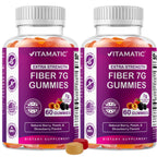 Vitamatic Prebiotic Fiber Gummies for Adults – 7g Fiber per Serving – 60 Pectin-Based Gummies Extra Strength, Zero Sugar Added – Supports Digestive Health & Regularity – Non-GMO, Vegan, Gluten-Free