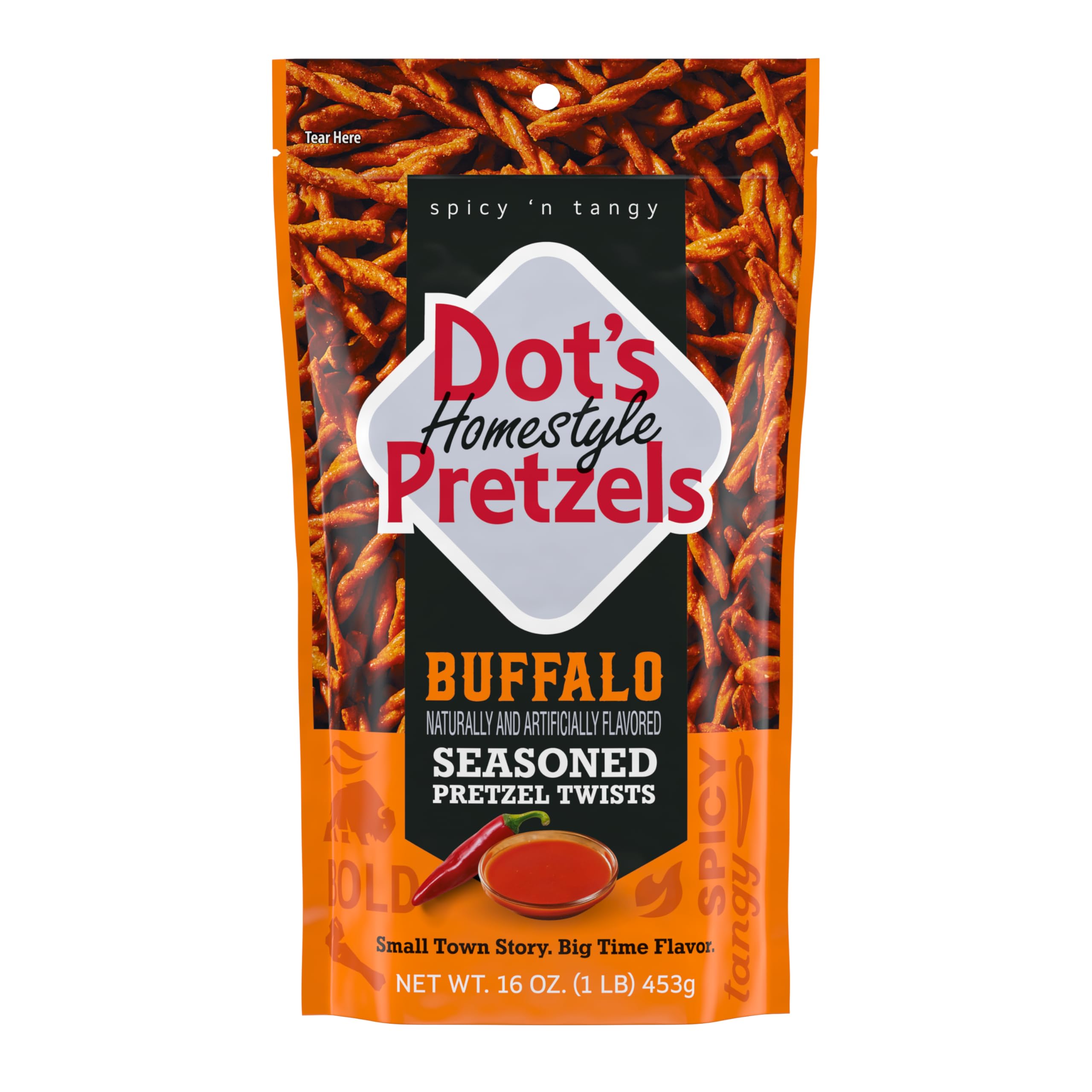 Buy now Dot's Pretzels Original Seasoned Pretzel Twist Snack, 16oz Grocery Sized Bag Buffalo at indiglob india
