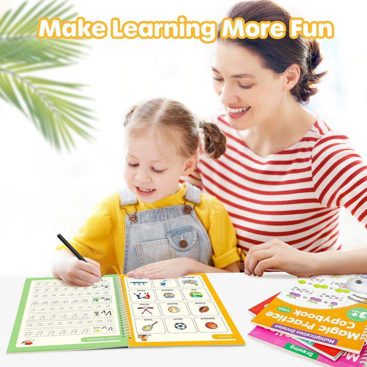 Large Magic Grooved Writing Practice Books for Kids 3-8 Learn to Write