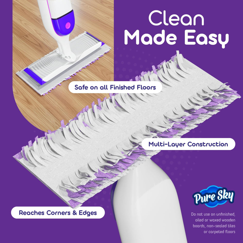 30 Pack Power Mop Refills, Pads for Swiffer PowerMop – Upgraded Design with Full Width, Improved Absorbent Layer, 5X Cleaning – Heavy Duty Replacement Compatible with Swiffer Power Mop Pads, Bulk Pack