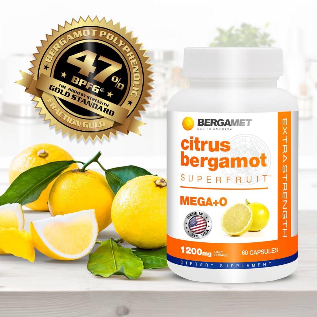 Citrus Bergamot Supplement, 170:1 Extract, 1200mg, 80% Polyphenols, Italian Citrus Bergamot Supplement, 60 Capsules, 1 Month, Made in the USA