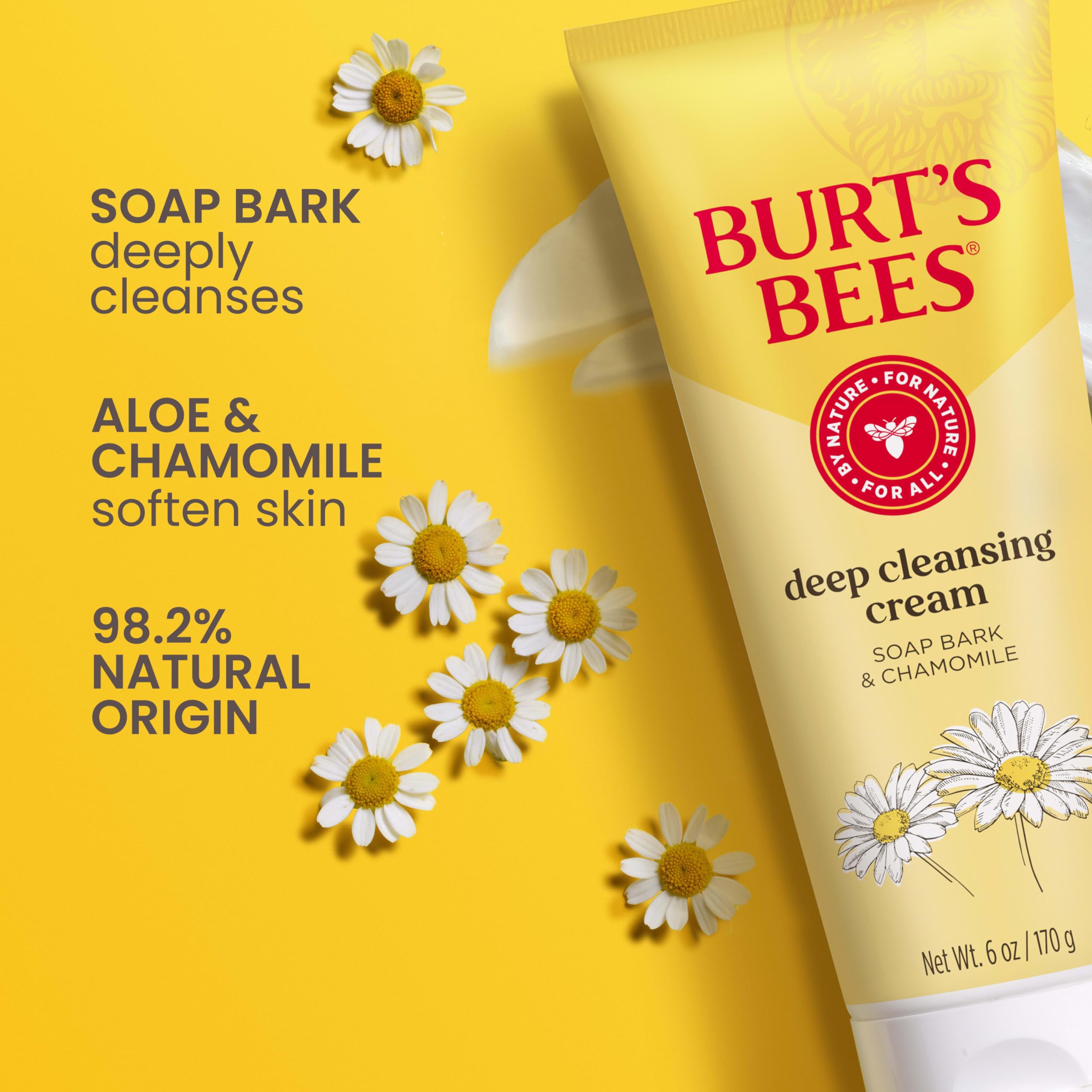 Buy now Burt's Bees Face Wash, Deep Facial Cleansing Cream, College Back to School Dorm Essentials, All Natural Cleanser with Chamomile, 6 Ounce (Pack of 3) (Packaging May Vary) at indiglob india