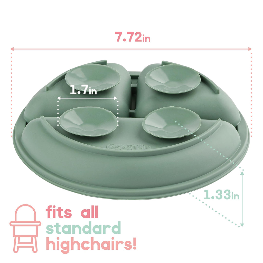 ChériKid Toddler Plates with Suction, Silicone Suction Plates for Baby