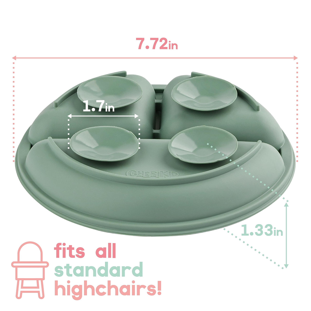 ChériKid Toddler Plates with Suction, Silicone Suction Plates for Baby