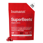 HumanN SuperBeets Heart Chews, Pomegranate Berry Flavor, 180 Ct | Blood Pressure Support, Nitric Oxide, Heart Health & Energy, Beet Root Powder & Grape Seed Extract, Once Daily, Made in USA