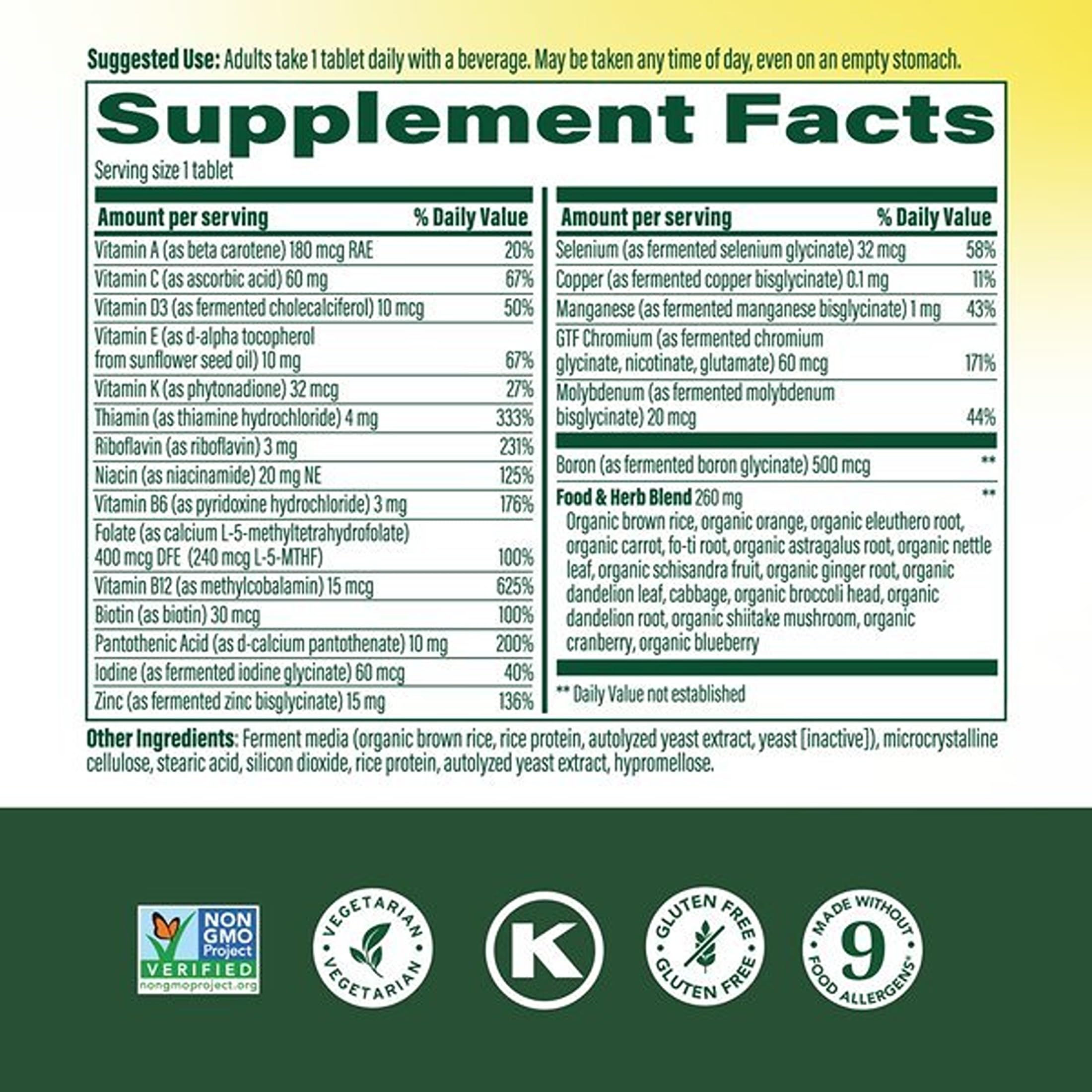 MegaFood One Daily Multivitamin for Men with 21 Nutrients, 90 Tablets | Immune Support, Cellular Energy & Muscle Health, Methylfolate, Methylated B12, C, D3, Zinc, Non-GMO, Vegetarian, 90 Servings