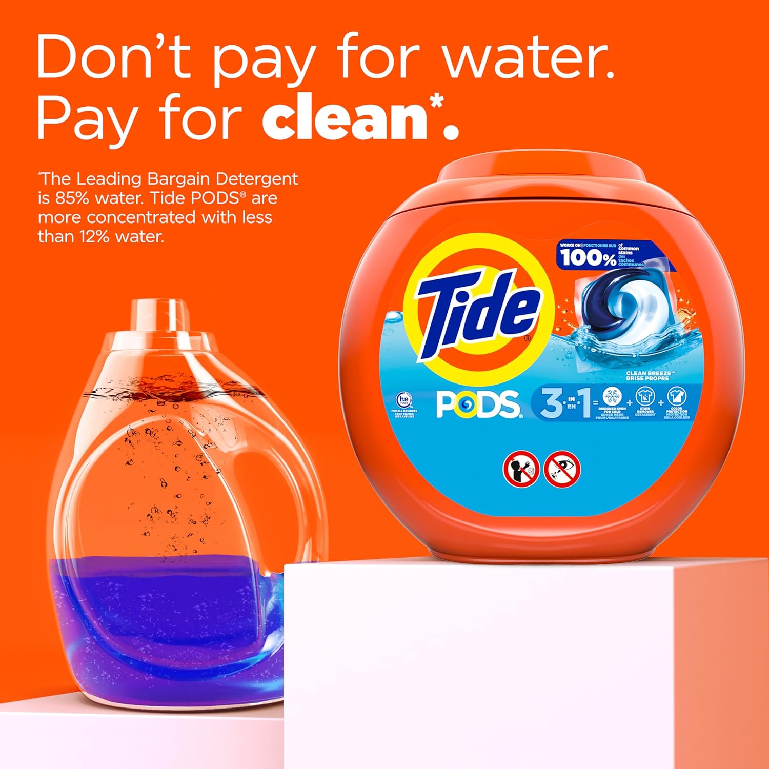 Buy now Tide PODS laundry detergent pacs, 3-in-1 Stain Remover, Odor Fighter, Color Protector, 112 Count, HE compatible, Clean Breeze Scent at indiglob india