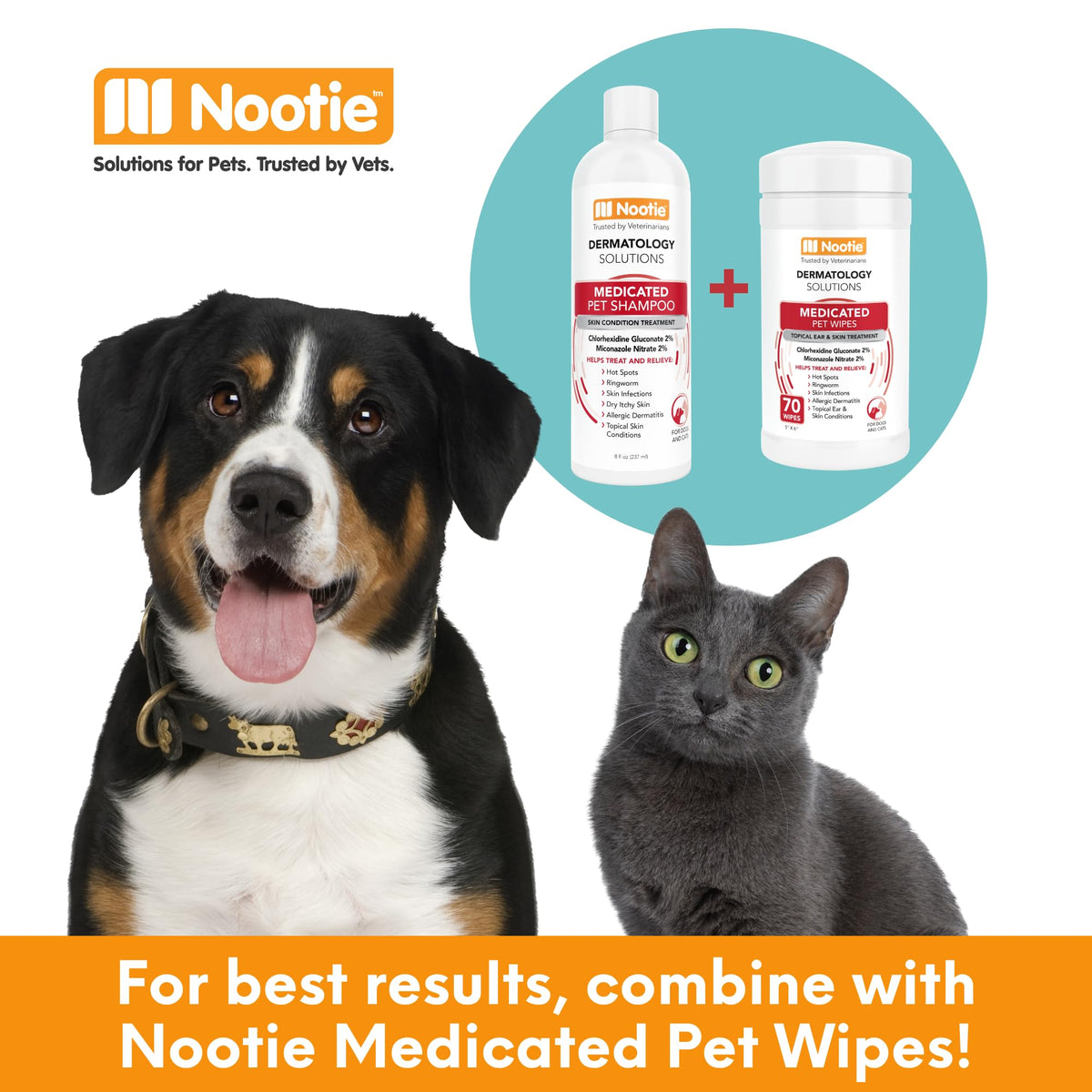 Nootie Medicated Pet Shampoo, Chlorhexidine Dog Shampoo for Itch Relief, Sold in over 5,000 Vet Clinics & Pet Stores Worldwide- 16oz