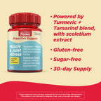 Tylenol Proactive Support Muscle & Joint Supplements + Stress, 30 ct | Drug-Free, Tamarind + Turmeric Supplement, Sceletium Extract, Improves Joint Comfort & Flexibility
