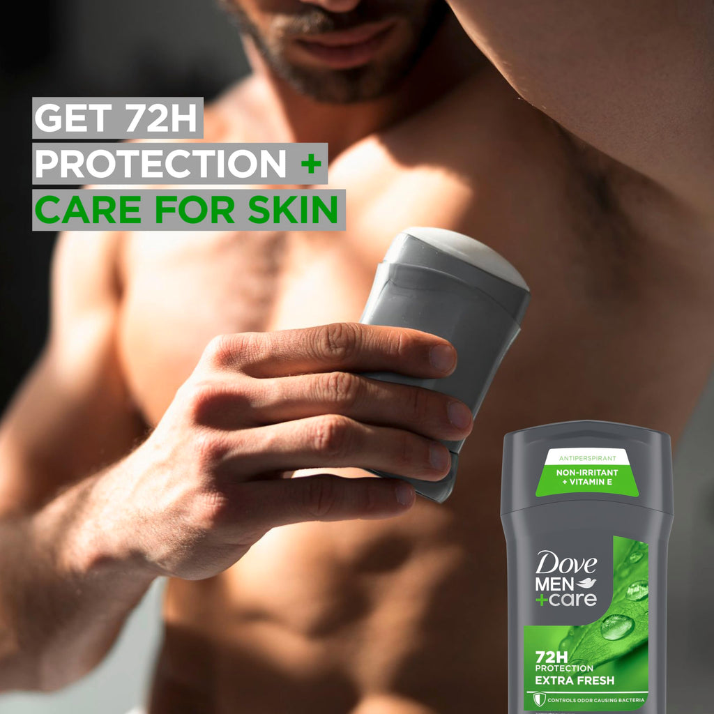 Dove Men+Care Extra Fresh Men's Antiperspirant Deodorant Stick Extra Fresh Twin pack With 72-hour sweat & odor protection with 1/4 Moisturizing Cream & Long-lasting Citrus Scent 2.7 oz