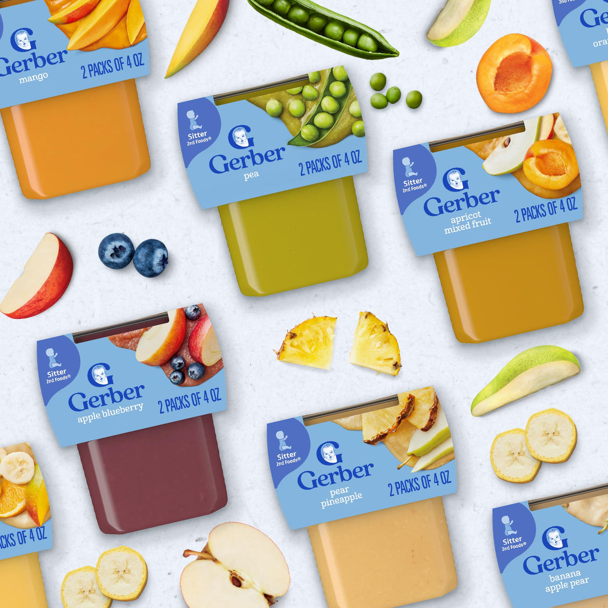 Gerber Stage 2 Super Blend Baby Food Variety Pack, 4 Oz, 32 Pack