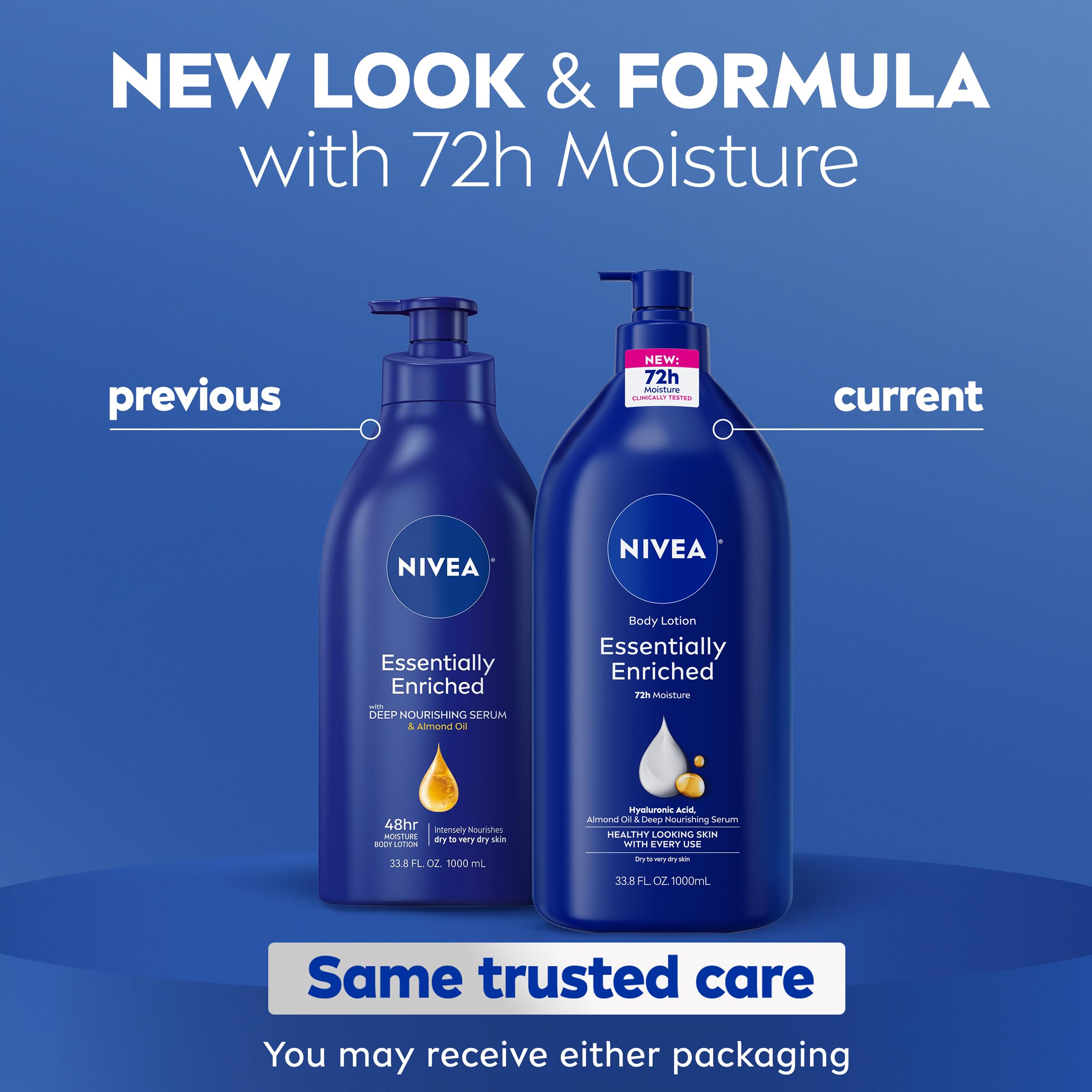 NIVEA Essentially Enriched Body Lotion Very Dry Skin, 33.8 Fl Oz Value Size