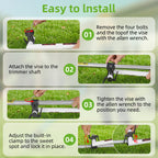 Upgraded Ergonomic Back Saver Weed Eater Handle, Universal String Trimmer Handle Extension, Weed Wacker Trimmer Handle Grip, Back Pain Relief for Lawn Care and Landscaping, 17.1in (Patented)