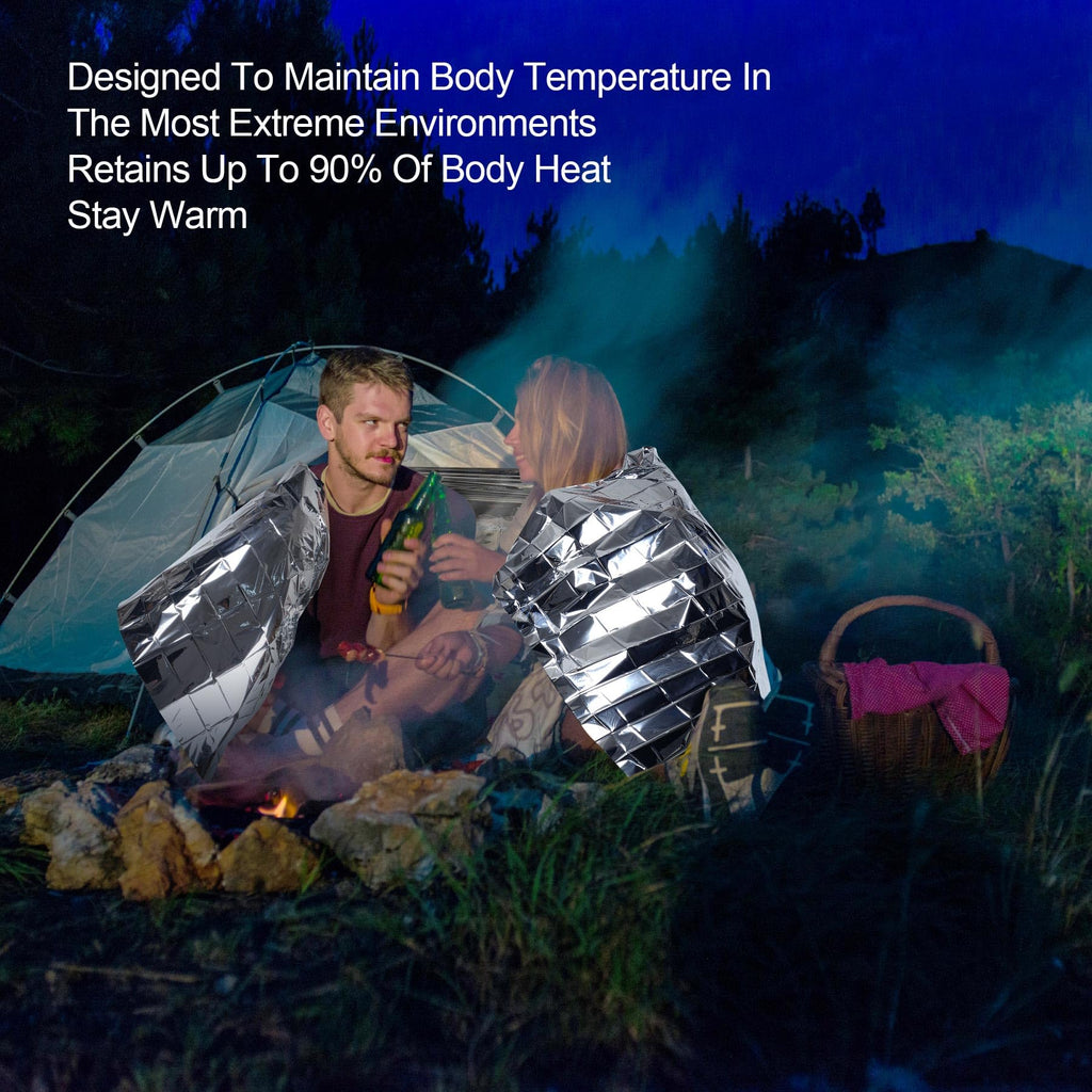 9 Pack Emergency Blankets, Outdoor Survival Emergency Insulated Gear, Mylar Thermal Space Insulated Blanket, Perfect for Camping, Hiking, Running, Marathon, Wilderness Rescue or First Aid
