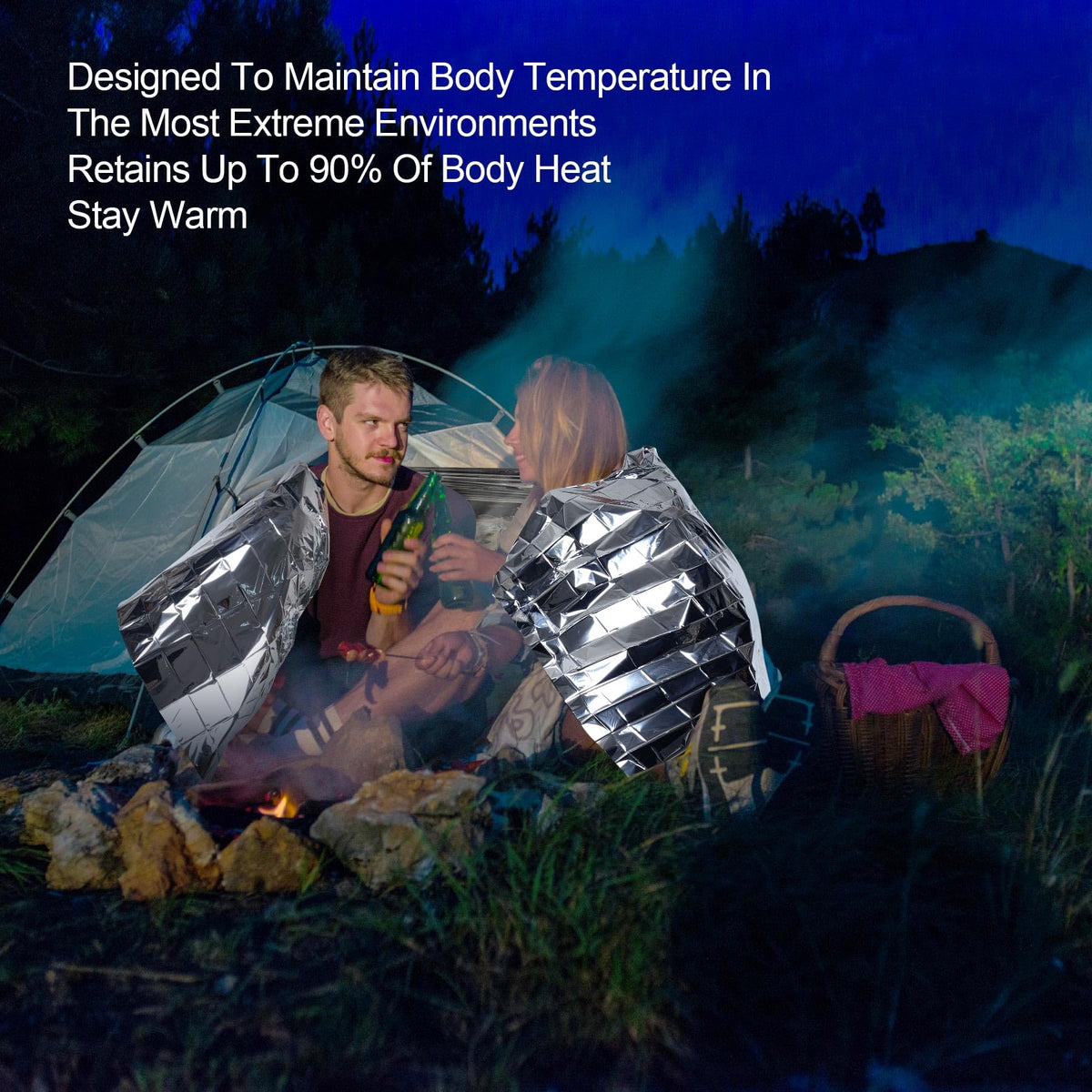 9 Pack Emergency Blankets, Outdoor Survival Emergency Insulated Gear, Mylar Thermal Space Insulated Blanket, Perfect for Camping, Hiking, Running, Marathon, Wilderness Rescue or First Aid