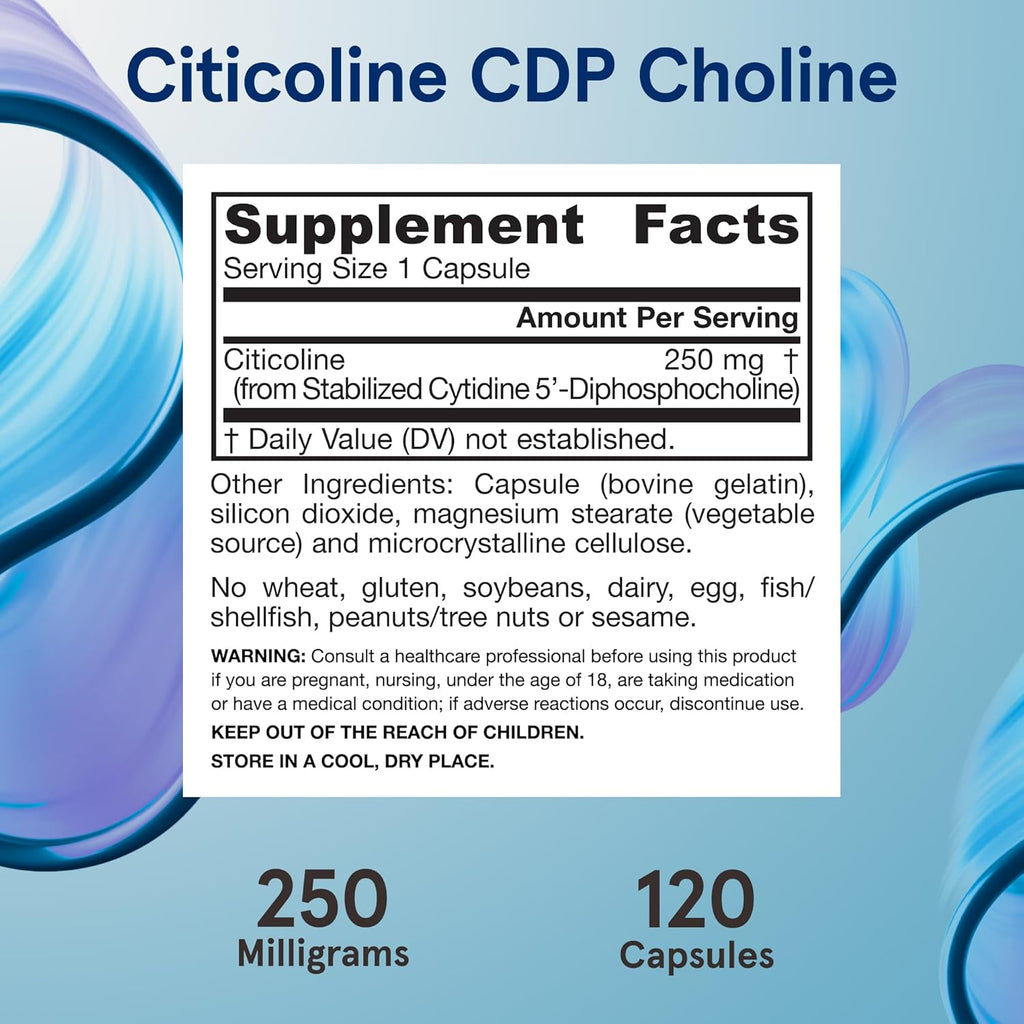 Buy now Jarrow Formulas Citicoline CDP Choline 250 MG, CDP Choline Supplement Supports Brain Health, Performance and Memory, 120 Capsules, Up to a 120 Day Supply at indiglob india