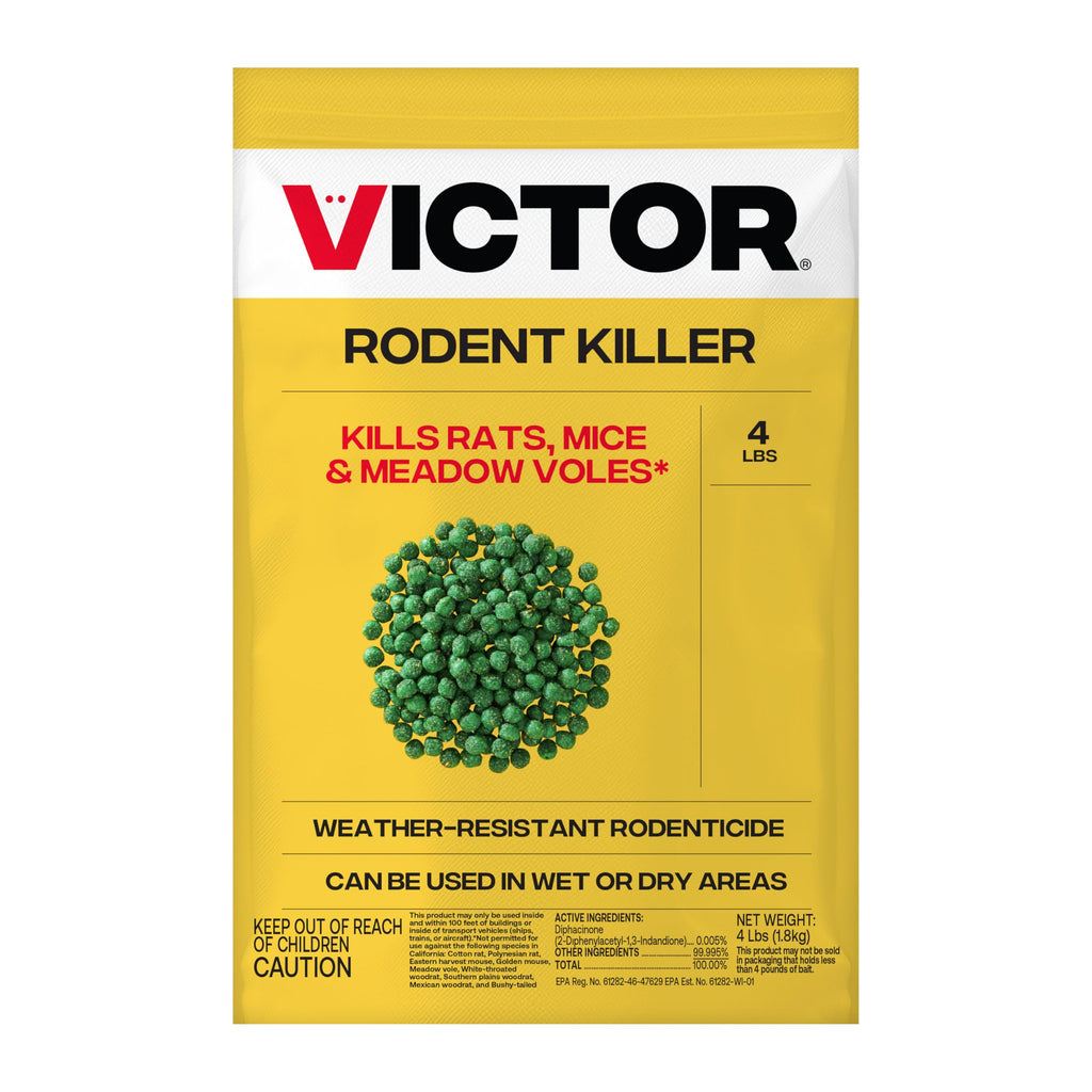 Victor Rodent Killer, 4 lb Fish-Flavored Bait Balls, Mouse Poisoning Bait