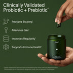 Seed DS-01 Daily Synbiotic - Adult Probiotic + Prebiotic - 30-Days with Jar | 24 Probiotics + Prebiotic - Digestive & Gut Health - Bloating & Gas Relief - Improves Regularity - Vegan Capsules